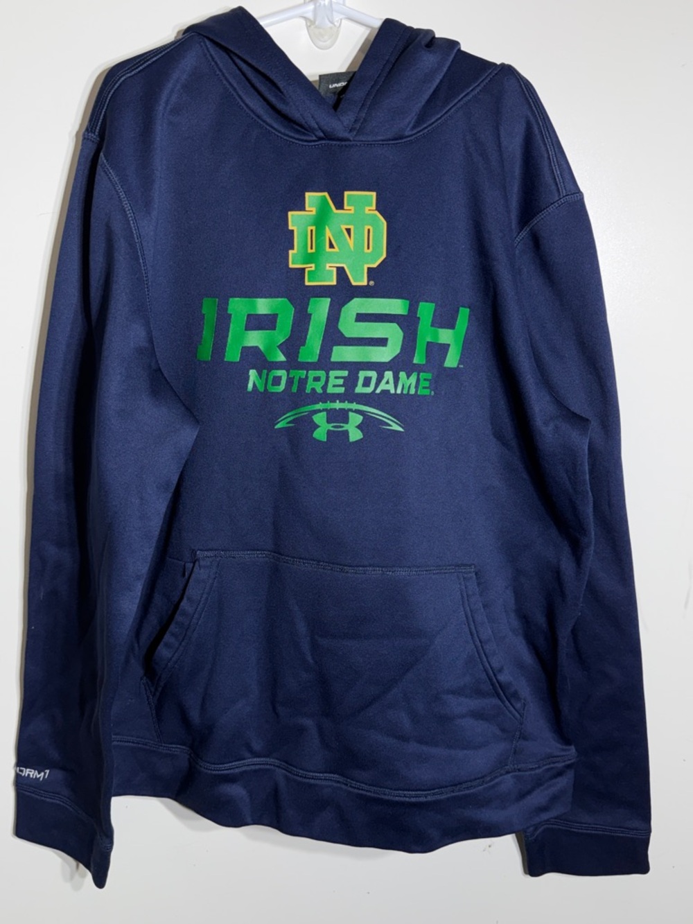 Under armour notre dame fighting Irish college football hoodie blue green